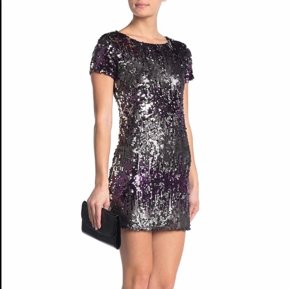 NWT Jump Sequin ombré tee shirt dress L
